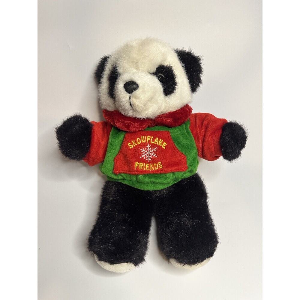Panda Bear Plush 2002 Dan Dee Christmas Snowflake Friends 13" Stuffed Animal